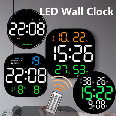 Horloge Murale Num Rique LED Avec T L Commande Affichage Lectronique