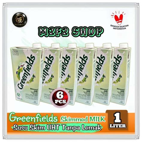 Promo Greenfields Susu Kotak UHT Skimmed Milk Tanpa Lemak 1000 Ml