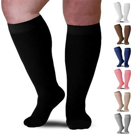 Mojo Compression Socks 3xl Plus Size Support Hose 20 30mmhg Unisex Wide Calf Opaque Design