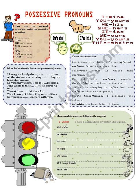 Possessive Pronouns Esl Worksheet By Domnitza