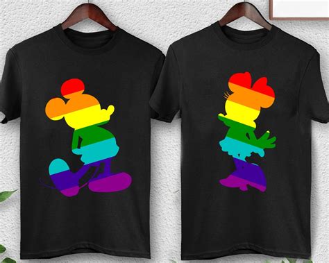 Disney Colorful Mickey And Minnie Mouse LGBT Couple Shirt Disney Pride Gay Lesbian LGBTQ