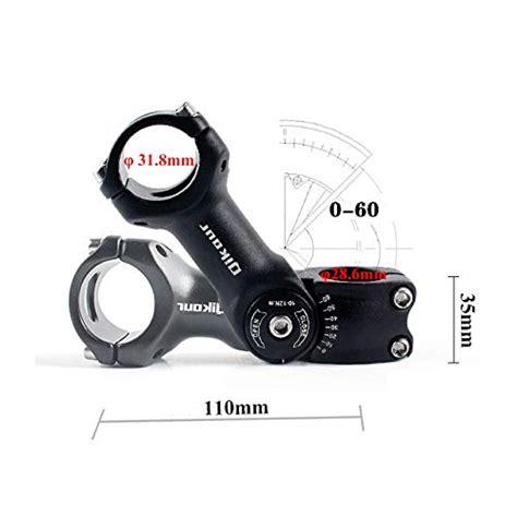 Potence de vélo 31 8 25 4 110 mm réglable de 0 à 60 degrés pour VTT