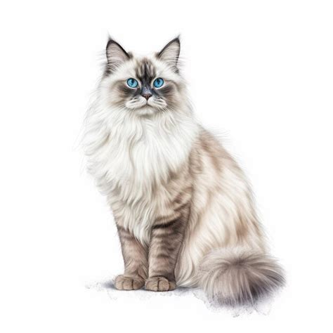 Premium AI Image | A drawing of a cat with blue eyes