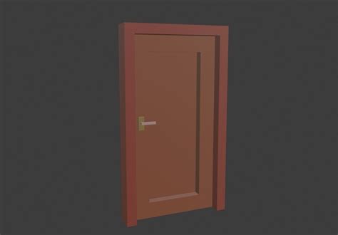 3d Model Low Poly Simple Door Vr Ar Low Poly Cgtrader