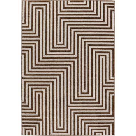 Tapis Loopin beige motif graphique pour extérieur 200 x 280 cm