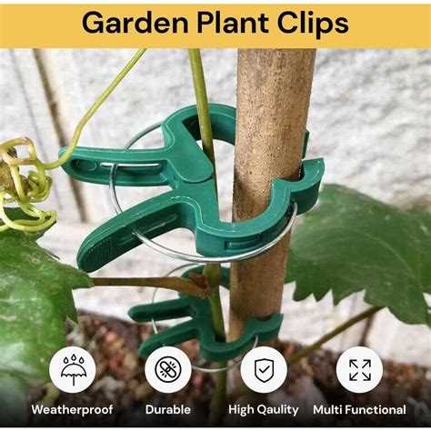 20pcs Garden Plant Clips Weather Resistant Green Big W