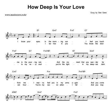 Bee Gees How Deep Is Your Love 악보