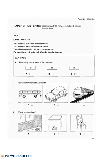 Listening Online Worksheet For A1 A2 You Can Do The Exercises Online