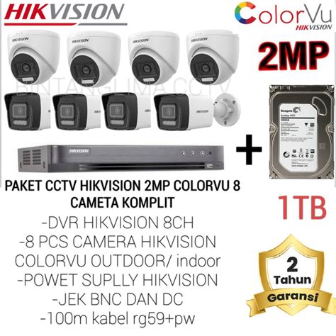 Jual Paket Cctv Hikvision Mp Colorvu Colorful Channel Kamera Turbo