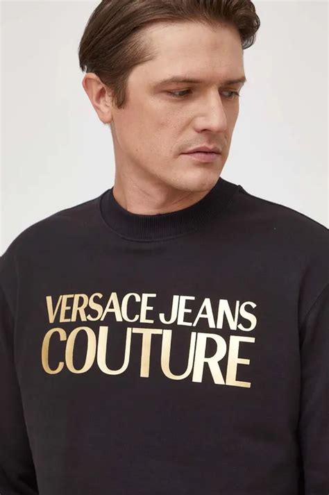 Βαμβακερή μπλούζα Versace Jeans Couture χρώμα μαύρο Answear Gr