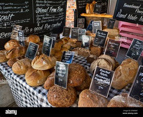 Variety Of Attractive Hand Made Artisan Bakery Breads On Display For