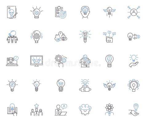 Conceptualization Creation Line Icons Collection Imagination