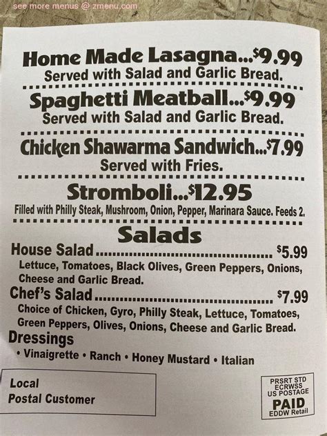 Menu at Philly’s Fish N Chicken pizzeria, Alexandria