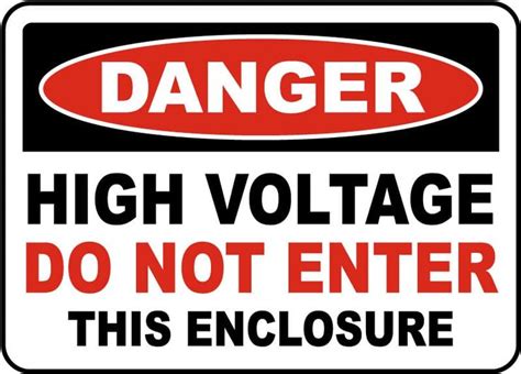 High Voltage Do Not Enter Enclosure Sign Save Instantly High