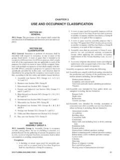 Chapter Use And Occupancy Classification Chapter Use And