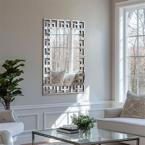 Silver Floor Mirror Living Room MUAUSU Crystal Full Length Floor