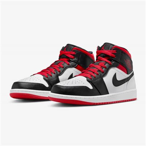 Nike Air Jordan 1 Mid (Gym Red Black Toe/ White/ Gym Red/ Black) Men US ...