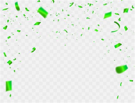 Premium Vector Celebration Background Confetti And Green Ribbons