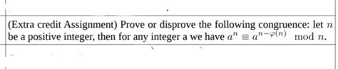 Solved Extra Credit Assignment Prove Or Disprove The Chegg