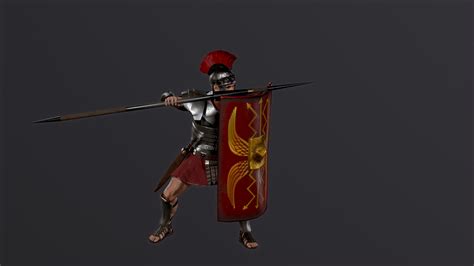 Artstation Roman Soldier A Pose Lowpoly Character Redy For Games