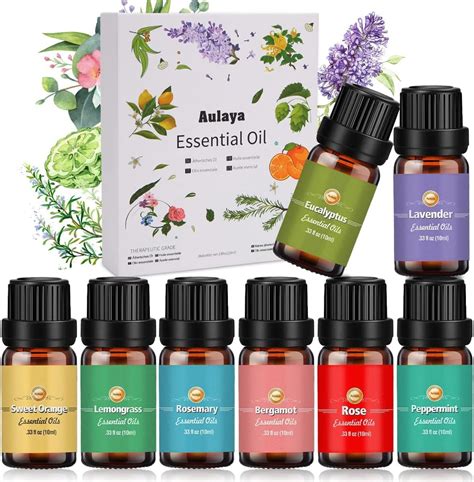 Ätherische Öle Set Duftöl für Diffuser 8 x 10 ml 100 Naturrein Aroma