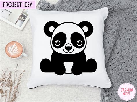 Cute Panda Bear Outline Clipart Png And Svg Cut File Design Etsy