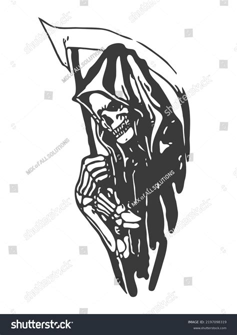 Tattoo Design Grim Reaper Holding Scythe Stock Vector (Royalty Free) 2197098319 | Shutterstock