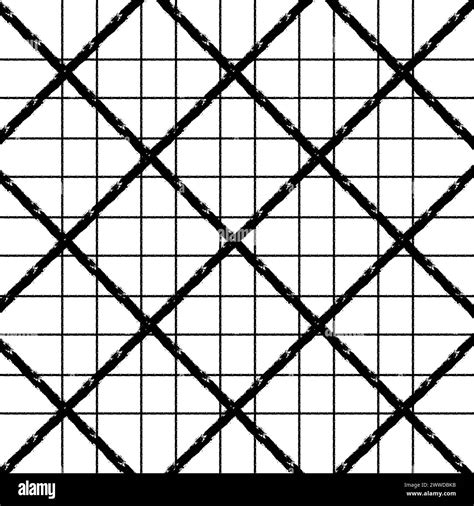 Vector Hand Drawn Grunge Checkered Pattern Doodle Plaid Geometrical