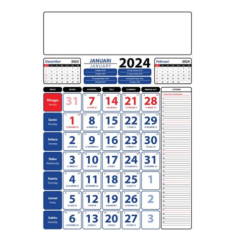 Jual Template Kalender Kerja 2024 Masehi Hijriah Jawa China Bali Shopee Indonesia