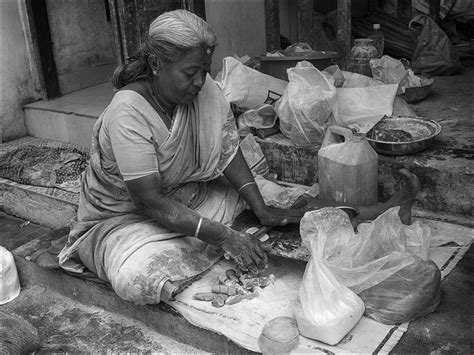 Daily Life of People in India – Black and White