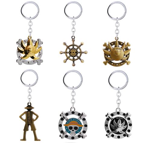 ONE PIECE Keychains Metal Pendant Key Chain Charm Luffy Zoro Sanji Nami