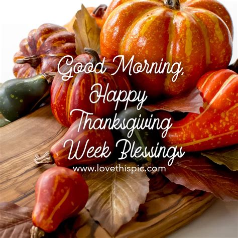 Good Morning Thanksgiving Week Pictures Photos And Images For