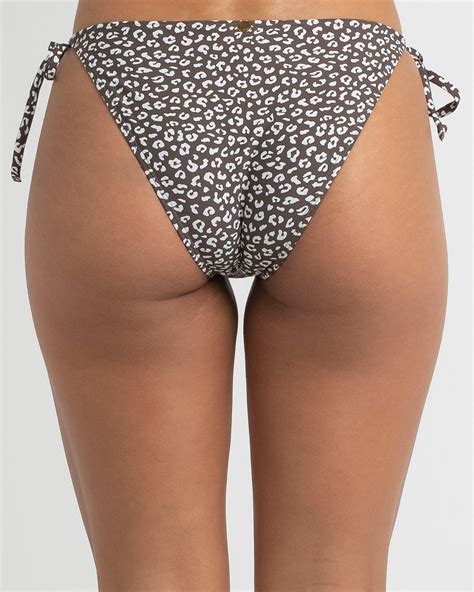 Shop Kaiami Sassy Tie Side Bikini Bottom In Choc White Fast Shipping