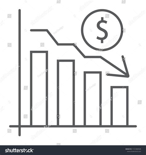 Chart Thin Line Icon Finance And Banking Royalty Free Stock Vector