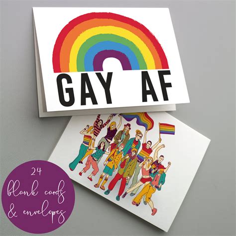 Lgbt Cards Gay Pride And Lesbian Lgbtq Stationery Greetings 24 Pack