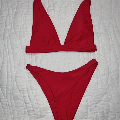 Red Bikini Set New Without Tags Size Depop