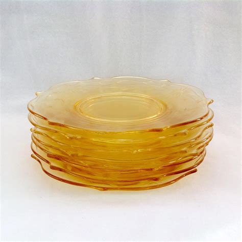 Lancaster Jubilee Topaz Yellow Depression Era Glass Luncheon Plate From Maggiebelles On Ruby Lane