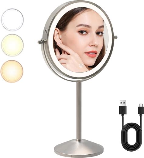 Navaris Miroir Lumineux Led Faces Poser Miroir Maquillage