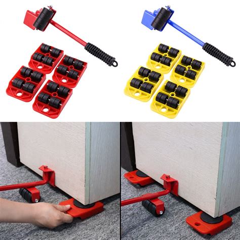 5x Heavy Furniture Shifter Lifter Moving Wheels Slider Mover Table Sofa ...