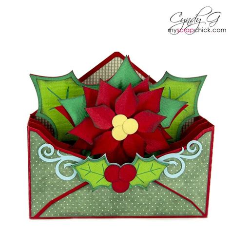 Poinsettia Envelope Box Card SVG My Scrap Chick