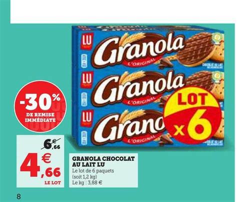 Promo Granola Chocolat Au Lait Lu Chez Super U