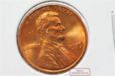 1975 1c Lincoln Memorial Cents Brilliant Uncirculated Red