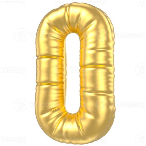 3d Gold Number 0 Rendering 41280513 Png