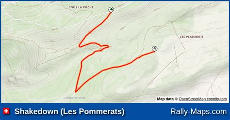 Shakedown Les Pommerats stage map Critérium Jurassien 2023 SRM