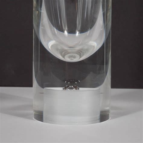 Mid Century Modern Cylindrical Glass Vase With Bubble Detail By Steuben At 1stdibs