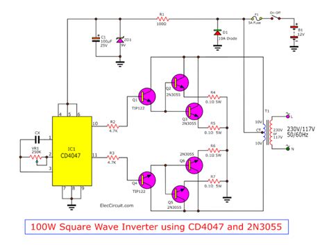 Cd Inverter Circuits W W V To Vac Eleccircuit