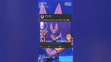 Lord Beerus Fall In Love With Chilai 😂 Shorts Lordbeerus Love Youtube