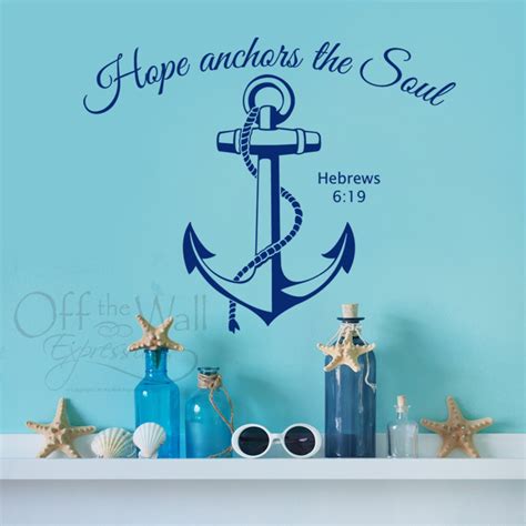 Hope Anchors The Soul Vinyl Wall Decal Nautical Beach Decal Etsy