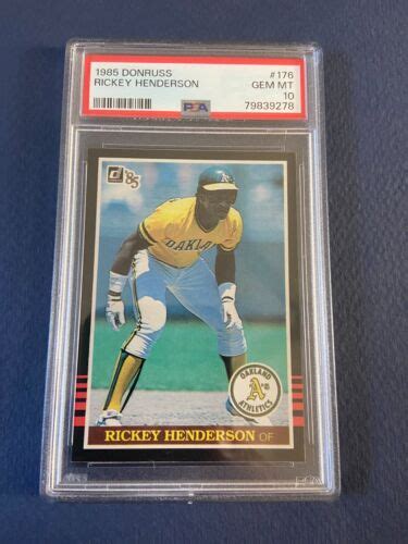 Donruss Rickey Henderson Psa Gem Mint Hof Oakland A S Ebay