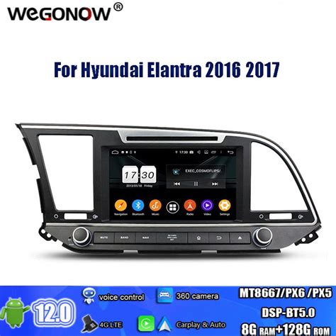 PX6 DSP Carplay Android 12 0 Für Hyundai Elantra 2016 2017 8 Core 8GB